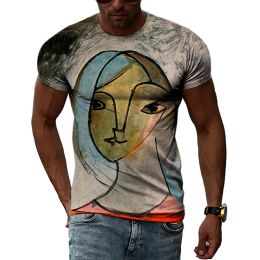 Spanish Impressionist Master Picasso Oil Painting 3D Printing Men And Women Literary Charm Short Sleeve Round Neck T-shirt Top