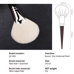 CHICHODO Makeup Brushes-Peach Blossom Series-Big Powder Brush Single Luxury Ebony Professional Flat Fan Mixed Hair Make Up Brush