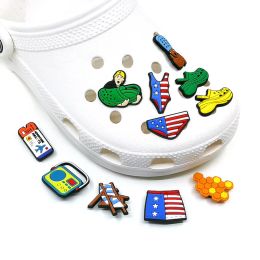 1pcs Summer Relax PVC Shoe Charms for Corc Bee Honey Croc Jeans Sandals Decorations Ornaments Kids Gift Wholesale