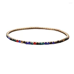 Strand Transparent Crystal Bracelet For Women Bling Stretch Rhinestones Bracelets Girls Colourful Wrist Bangles Jewellery Girlfriend Gift