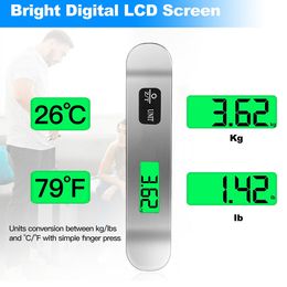 50kg LCD Digital Luggage Scale Portable Electronic Suitcase Balance Scale Hand-Grip Travel Weighs Baggage Bag Hanging Scales