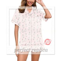 Roller Rabbit Womens Cute Roller Rabbit Pajamas Y2k Monkey Prefabricated Printing 2-piece Pajama Set Short Sleeve Shirt Pj Shorts Casual Wear 396