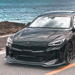 For Kia Stinger GT 2018-2023 3Pcs Car Front Lip Bumper Splitter Diffuser Body Kit Spoiler Tuning Guard Deflector Lips Covers