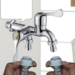 Washing Machine Water Faucet Double Spout Double Switch Water Tap Faucet Sink Water Tap for Balcony Kitchen Bathroom