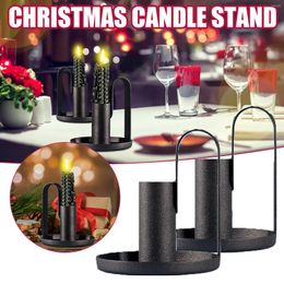 Candle Holders Wrought Candles Black Candlestick Taper Retro For Home Decor