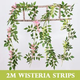 Decorative Flowers Simulation Of Wisteria Flower Decoration Autumn Garden Wedding Wall Home Decor