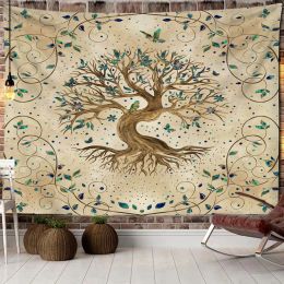 Mysterious Tree Of Life Tapestry Wall Hanging Bohemian Fairy Tale Mushroom Forest Witchcraft Mysterious Dormitory Home Decor