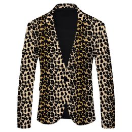Mens Suit New Polka Dot Leopard Print Casual British Slim Fit Suit Men'S Party Coat Male Suit Men Suits Casual Jacket Coat