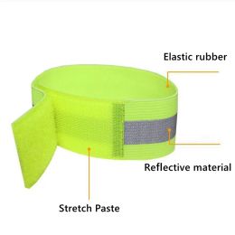 1Pc Cycling Night Run Elastic Reflective Arm Warmers Sports Wrist Band Hand Ring Band Luminous Warning Band Trouser Leg Strap