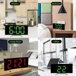 Digital Alarm Clock Dimmabl Table Clock LED Screen Alarm Electronic Clocks For Home Decor LED Desk Clock Temperature display