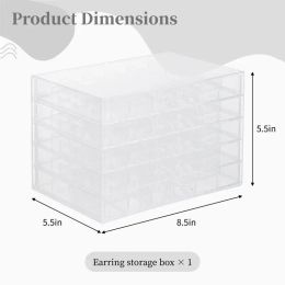Earring Storage Organizer Jewelry Storage Box Holder Transparent Jewelry Display Stand With 120 Small Compartments Earring Box
