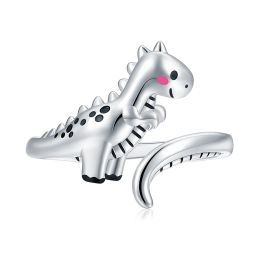 925 Sterling Silver Cute Animal Dinosaur Rings Open Adjustable Jewelry Wrap Thumb Ring Christmas Birthday Gifts for Girls Women