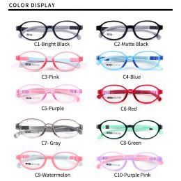 Cute Oval Optical Kids Glasses 2~5 Year-old Girl Myopia Eyewear Frame Soft Flexible Silicone Amblyopia Eyeglasses Spectacles