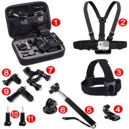 Cameras New 11in1 Combination Pack Accessories Kit Compatible for Sports Camera Go Pro SJCAM SJ4000 SJ5000 M20 SJ6 Legend SJ7 Star