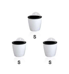 3 Pack Elegant White Plastic Self Watering Wall Planter Hanging Planter White Flower pot For Home DecorationSmall7393444