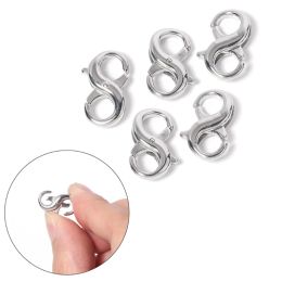 3 Pieces Lobster Clasp Lock Double Opening Necklace Connector Bracelet Extender Clasp for DIY Jewelry Repair Silver Gold