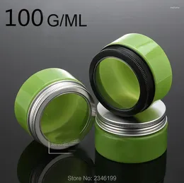 Storage Bottles 100G/ML 20pcs/lot Green Plastic Empty Cosmetic Cream Container DIY Round Elegant Mask Pot Eye Refillable Jar