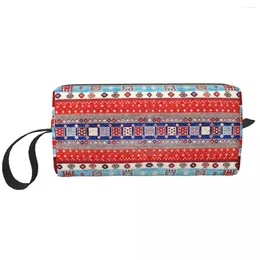 Storage Bags Custom Traditional Heritage Antique Moroccan Style Toiletry Bag For Bohemian Cosmetic Makeup Ladies Beauty Dopp Kit Case