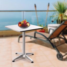 Square Flip-up Table Portable Table Aluminium Indoor Kitchen Bar Table Height Table Outdoor Patio Metal Party Desk 60*60*70cm