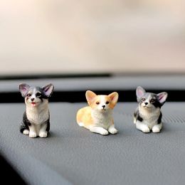 Cute Mini Resin Doll Car Auto Interior Ornament Dashboard Dog Toys Accessories Corgi Decorate Exquisite Puppy Gift Decorations