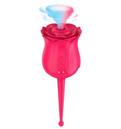 Rose Toys Sucking Vibrator For Women With Intense Suction 2 in 1 Vaginal Clitoris Stimulation Erotic Nipple Female sexy Toys9522482