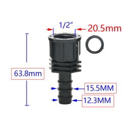 1/2 3/4 1 Inch Thread To 16mm 20mm 25mm 32mm Hose Barb Connectors 1/2 3/4 1" Pe Tube Water Hose Connector 4Pcs