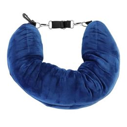 Lightweight Travel Pillow Soft U-shaped Travel Neck Pillow Case with Self-filling Zipper Storage Bag for Clothes Towel for Car