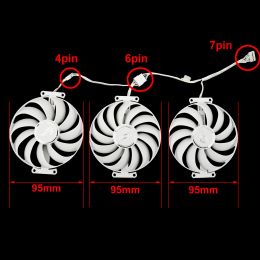 Pads New 95MM White CF1010U12S Cooler Fan Replacement For ASUS AMD ROG Strix GeForce RTX 3070 3080 3090 V2 Edition Graphics Card