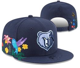 American Basketball "Grizzlies" Snapback Hats 32 Teams Luxury Designer Finals Champions Locker Room Casquette Sports Hat Strapback Snap Back Adjustable Cap a