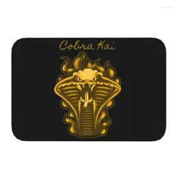 Carpets Custom Cobra Kai Fire Doormat Non-Slip Entrance Bath Kitchen Door Floor Mat The Karate Kid Movie Toilet Carpet Rug