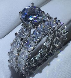 size510 Vecalon 925 Sterling Silver Eternity ring 6mm 5A Zircon Sona Cz Engagement wedding Band rings for women Bridal Finger Jew3129445