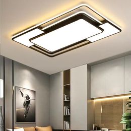 Modern LED Ceiling Lamp for Living Room Lustre Dining Bedroom Study Ceiling Light Nordic Square Ceiling Chandelier Light Fixture