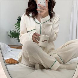 Home Clothing Alien Kitty Cotton Loose Wear Clothe Pajama Suit Sweet 2024 Comfortable Soft Autumn Sleepwear Women OL Casual