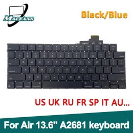 Keyboards Laptop A2681 Keyboard for Macbook Air Retina 13.6" M2 US UK A2681 Keyboards Replacement Black Midnight Blue EMC 4074 2022 Year