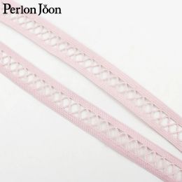 5 yards/lot 1.4cm Pink hollow diamond elastic band lace suitable for ladies' clothes, bras, clothing accessories SG038