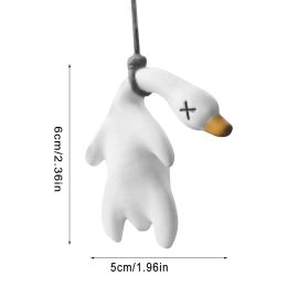 Swinging Duck Car Ornament Cute Hanging Duck Car Accessory Automobile Rear View Mirror Pendant Resin Roasting Duck For Car