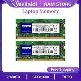 RAMs DDR3 Ram Memory 2G 4GB 8GB 1333MHZ DDR3L PC310600S 1600MHZ 12800S Laptop Notebook 204pin 1.35V 1.5V SODIMM CL11 Unbuffered