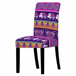 Chair Covers Retro Bohemian Dining Cover Elastic Elephant Print All Inclusive Spandex Kitchen Seat Protector