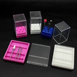 10/20/30 Slots Clear Storage Box For Nail Drill Bit Files Holder Container Case Display Nail Accessorie Tool