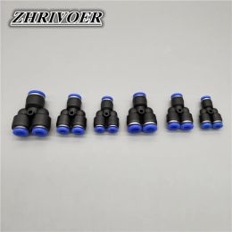 3 Way Port Y Shape Air Pneumatic 12mm 8mm 10mm 6mm 4mm OD Hose Tube Push in Gas Plastic Pipe Fitting Connectors Quick Fittings