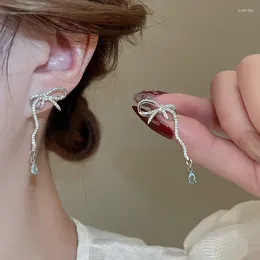 Stud Earrings Korean Fashion Zircon Butterfly Tassel For Women Light Luxury Party Jewellery