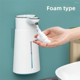 Liquid Soap Dispenser White 400ml Automatic Foam Dispensers Bathroom Smart Washing Hand Machine With USB Charging High Quality ABS Material