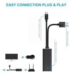 Box 2 in 1 Micro USB Network Ethernet Adapter Cable for Chromecast Fire TV Stick