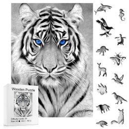 Tiger Wooden Puzzle, Wooden Jigsaw Puzzle Unique Shape High Quality Puzzle Mother Love Adult Wooden Puzzle, Best Gift For Adults