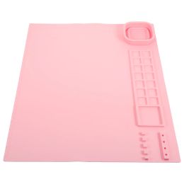 Washable Paint Silicone Drawing Mat Pallet for Painting Mixing Board Colour Artist Pink Child