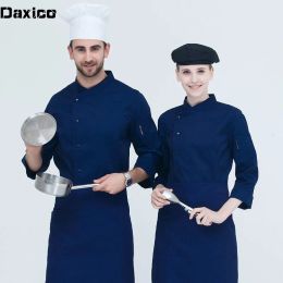 Long Sleeve Hotel Kitchen Chef Jacket Women Cafe Food Service Cook Wear Restaurant Chef Uniform Catering Waiter Jacket Overalls