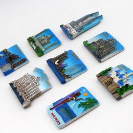 Macao malaysia maldives roma china Shanghai Singapore switzerland Taj Mahal india 3d fridge magnets home decoration