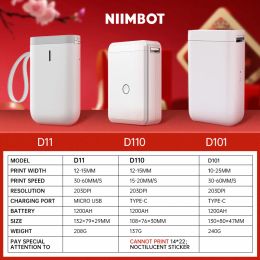 Printers Niimbot D110 D11 D101 Thermal Label Printer Mini Portable Printer Wireless Inkless Label Sticker Printer for Phone Office Home