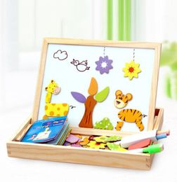 100 More Pcs Children Wooden Magnetic 3D puzzles brain Figure Animals Vehicle Circus Drawing Board 5 Styles Whole Learning Kid2474794