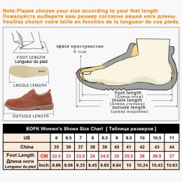 EOFK Autumn Spring Women Oxford Flats Shapes Brogue Leather Full Black Office Outsole Mole Female Ballet Derby Shoes Ladies